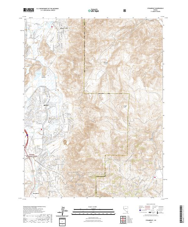 US Topo 7.5-minute map for Steamboat NV