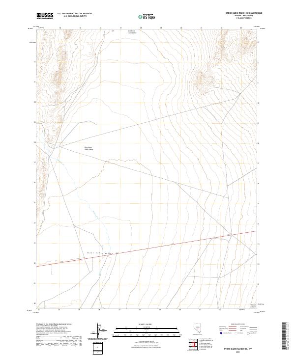 US Topo 7.5-minute map for Stone Cabin Ranch NE NV