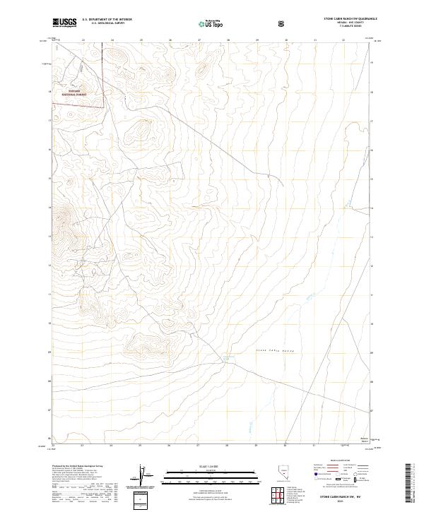 US Topo 7.5-minute map for Stone Cabin Ranch SW NV