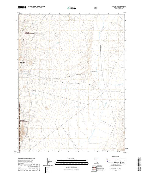 US Topo 7.5-minute map for Sullivan Wash NV