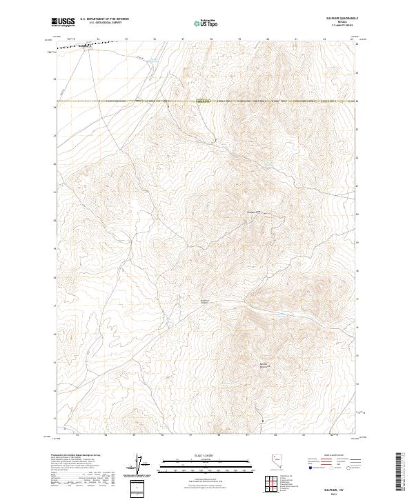 US Topo 7.5-minute map for Sulphur NV