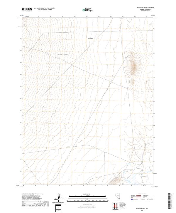 US Topo 7.5-minute map for Sunnyside NW NV