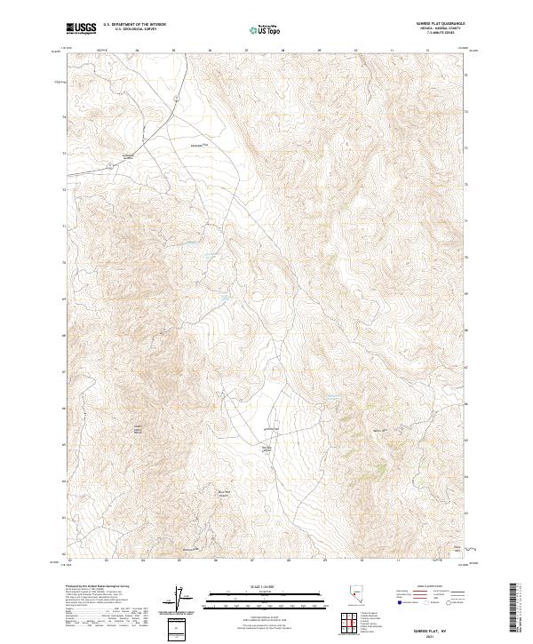 US Topo 7.5-minute map for Sunrise Flat NV