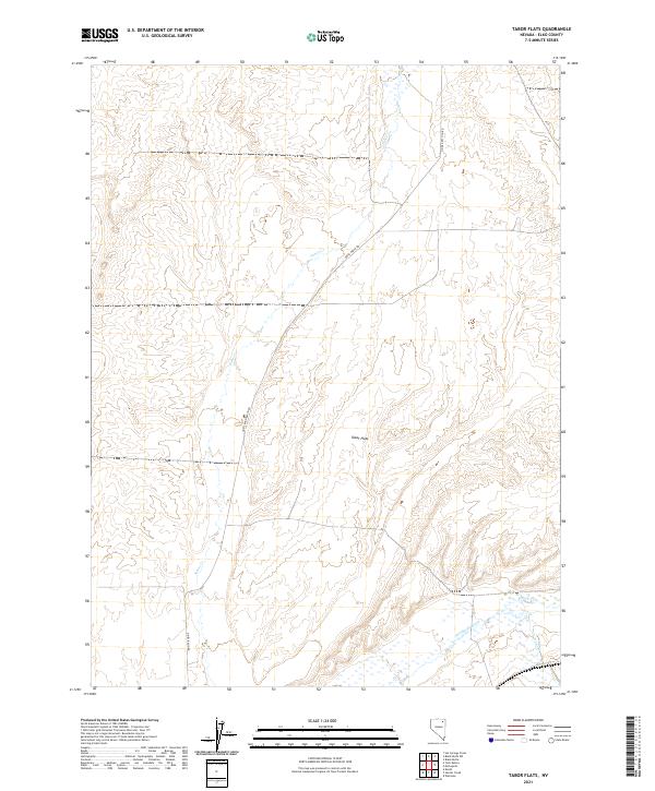 US Topo 7.5-minute map for Tabor Flats NV