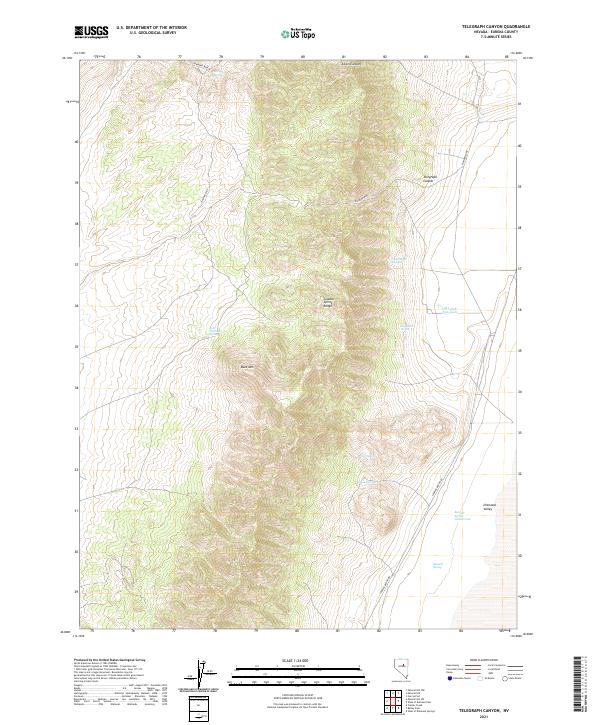 US Topo 7.5-minute map for Telegraph Canyon NV