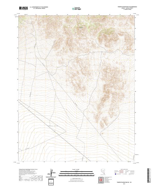 US Topo 7.5-minute map for Tempiute Mountain SE NV