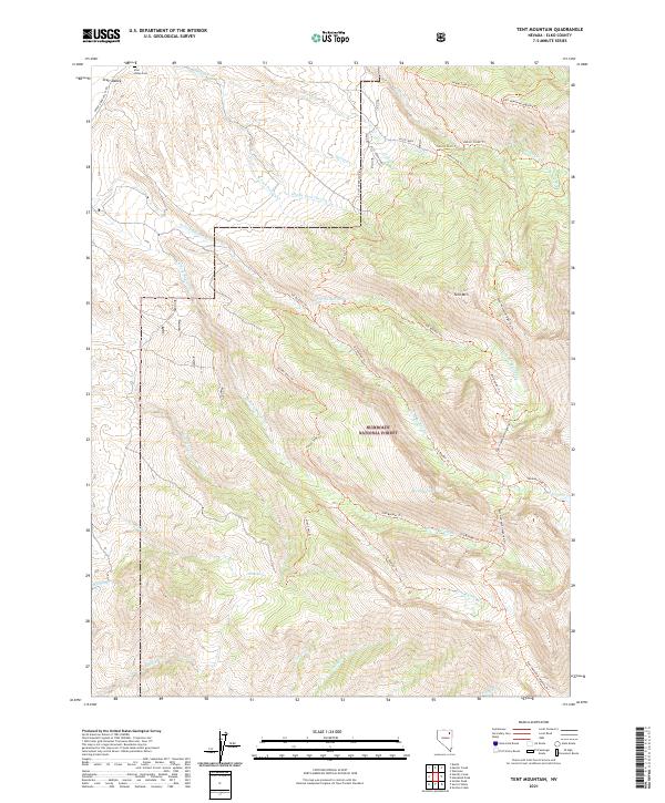 US Topo 7.5-minute map for Tent Mountain NV