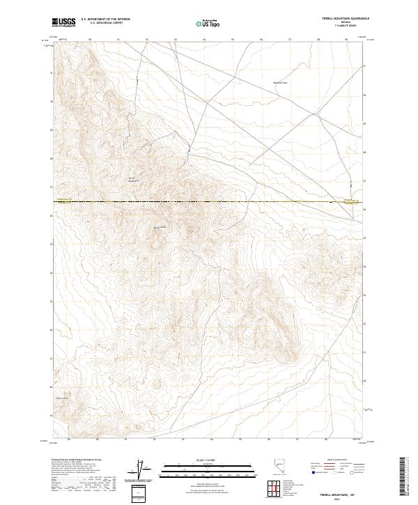 US Topo 7.5-minute map for Terrill Mountains NV