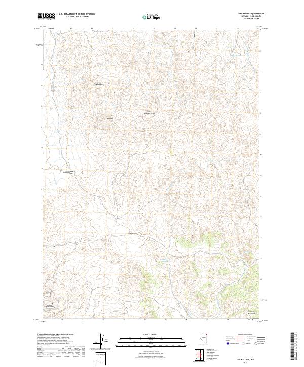 US Topo 7.5-minute map for The Baldies NV