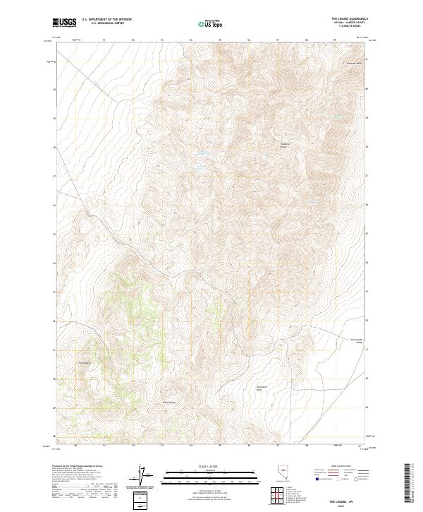 US Topo 7.5-minute map for The Cedars NV