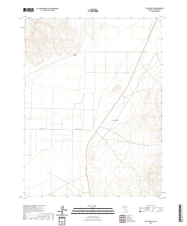 US Topo 7.5-minute map for The Cedars SW NV