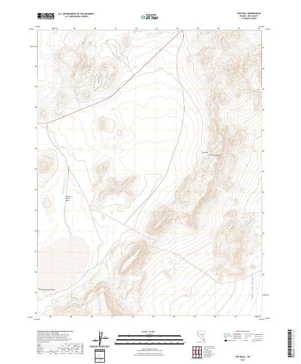 US Topo 7.5-minute map for The Wall NV