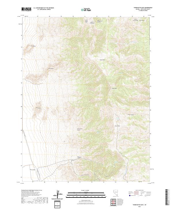 US Topo 7.5-minute map for Third Butte East NV