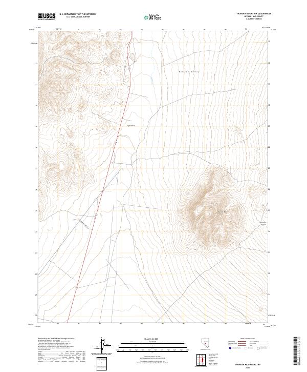 US Topo 7.5-minute map for Thunder Mountain NV