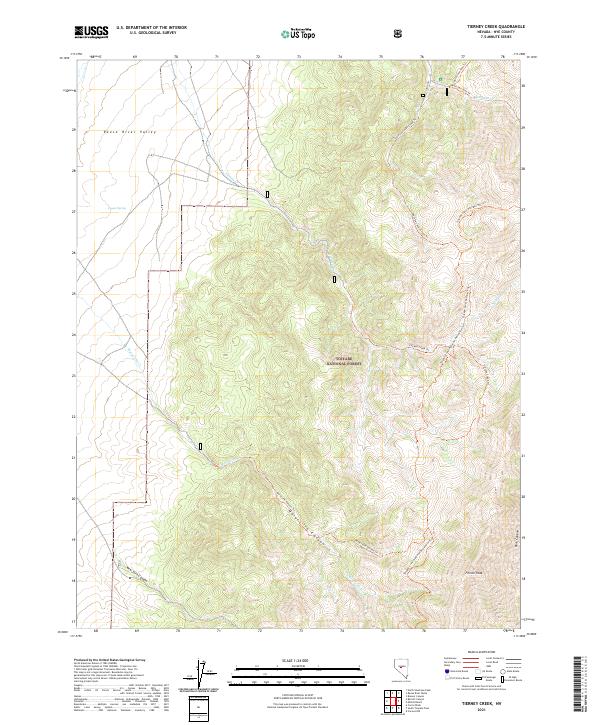 US Topo 7.5-minute map for Tierney Creek NV