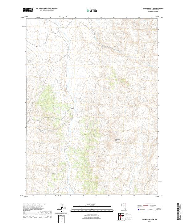 US Topo 7.5-minute map for Tijuana John Peak NV