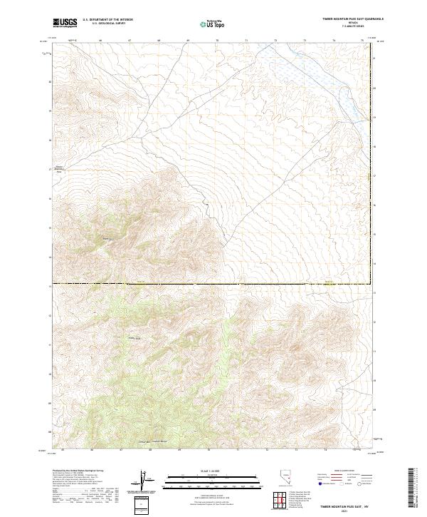 US Topo 7.5-minute map for Timber Mountain Pass East NV