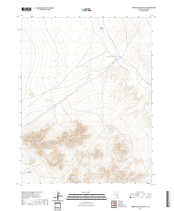 US Topo 7.5-minute map for Timber Mountain Pass NW NV