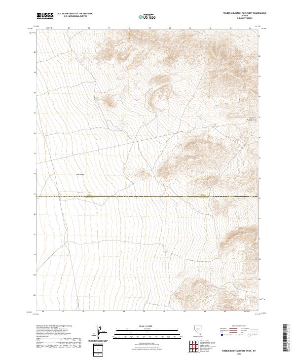 US Topo 7.5-minute map for Timber Mountain Pass West NV