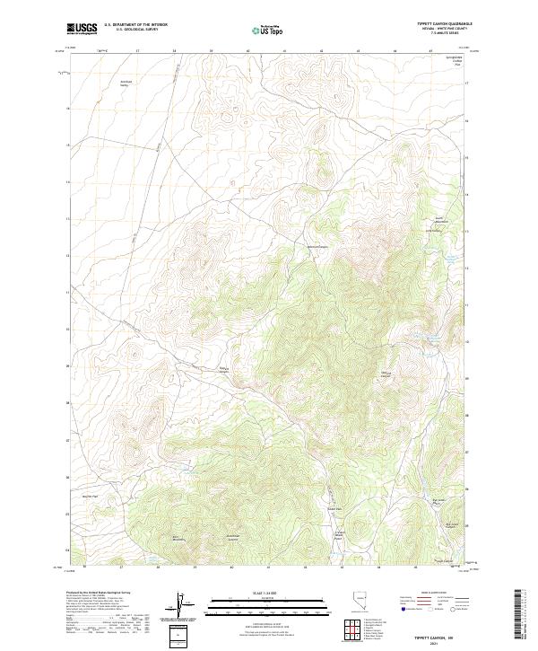 US Topo 7.5-minute map for Tippett Canyon NV