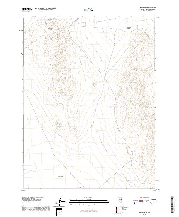 US Topo 7.5-minute map for Tippett Pass NV