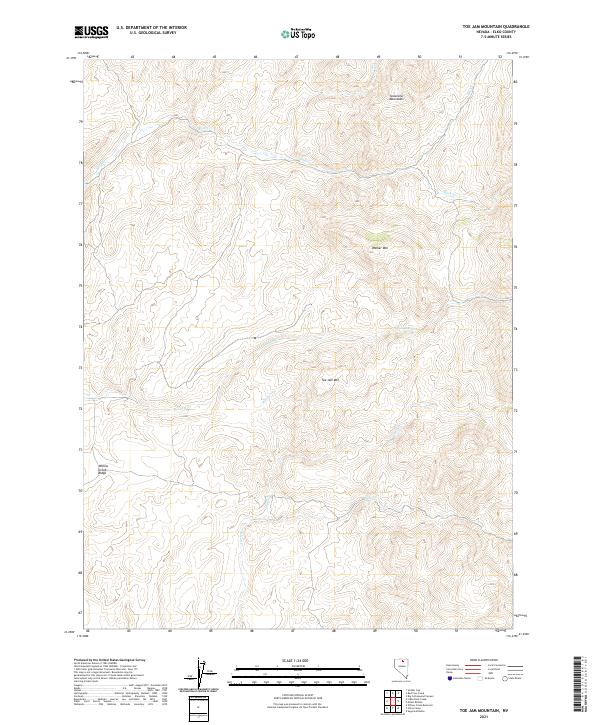 US Topo 7.5-minute map for Toe Jam Mountain NV