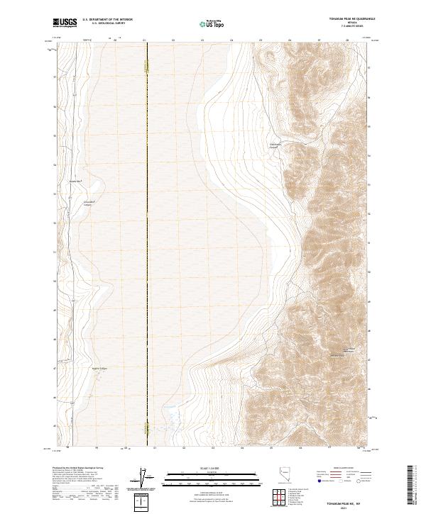 US Topo 7.5-minute map for Tohakum Peak NE NV