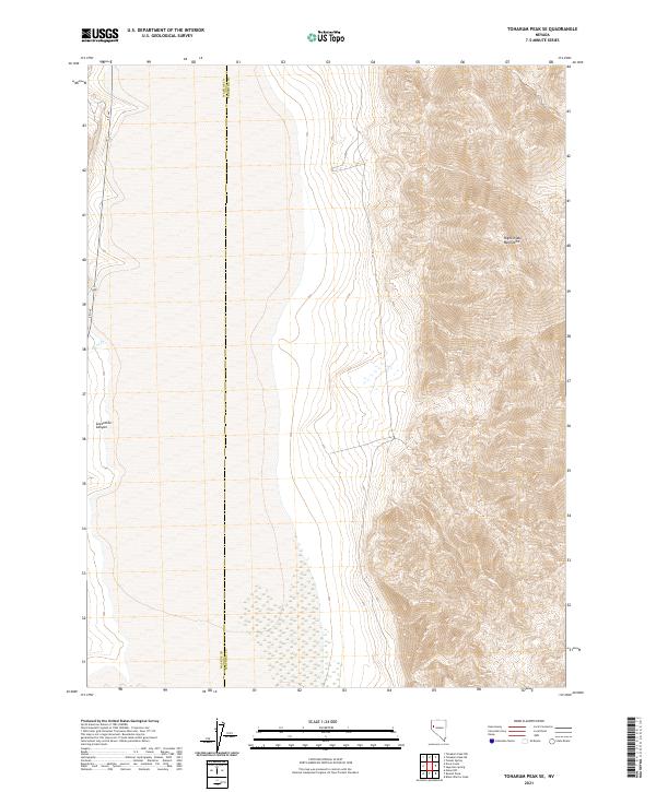 US Topo 7.5-minute map for Tohakum Peak SE NV