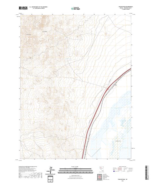 US Topo 7.5-minute map for Toulon Peak NV