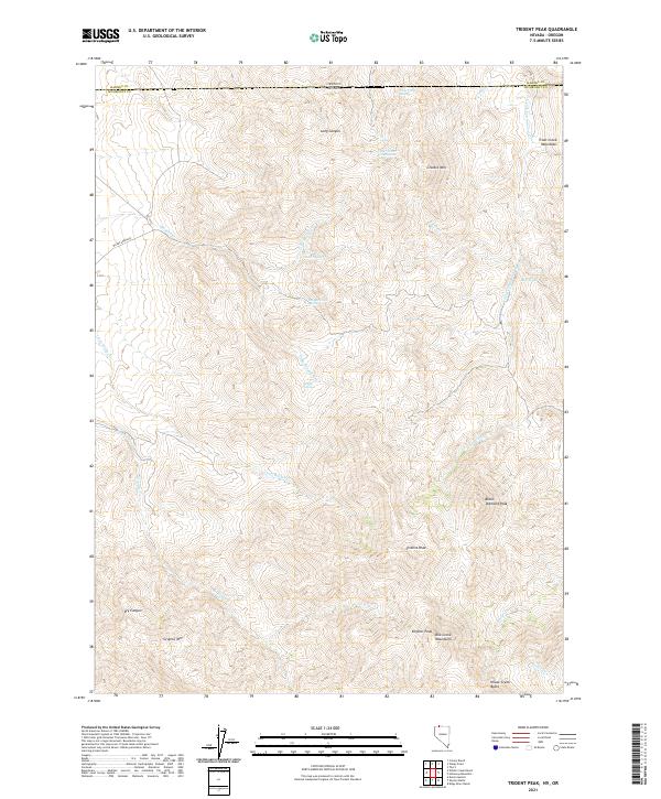 US Topo 7.5-minute map for Trident Peak NVOR