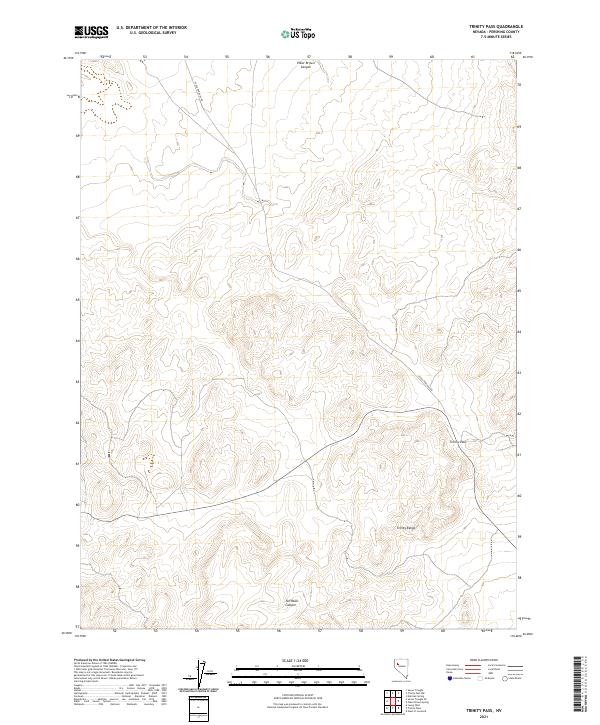 US Topo 7.5-minute map for Trinity Pass NV