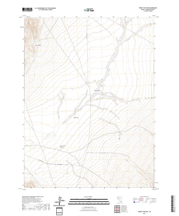 US Topo 7.5-minute map for Trinity Pass NW NV