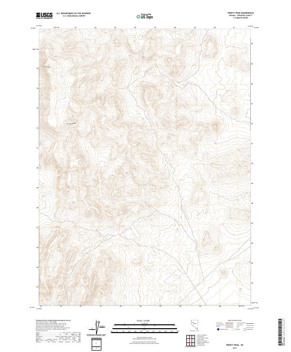 US Topo 7.5-minute map for Trinity Peak NV