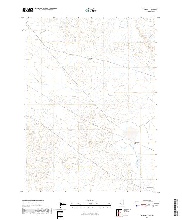 US Topo 7.5-minute map for Twelvemile Flat NV