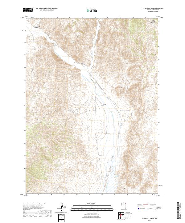 US Topo 7.5-minute map for Twelvemile Ranch NV