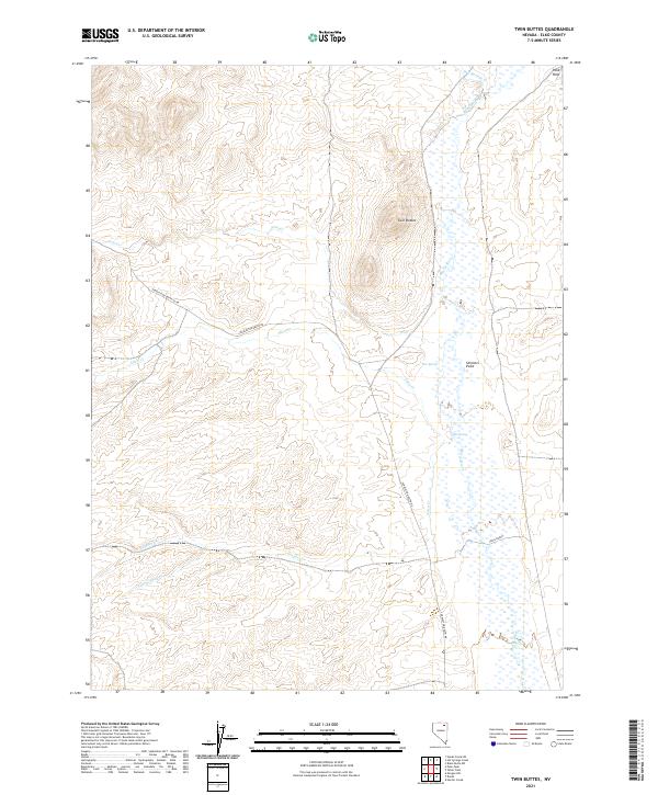 US Topo 7.5-minute map for Twin Buttes NV