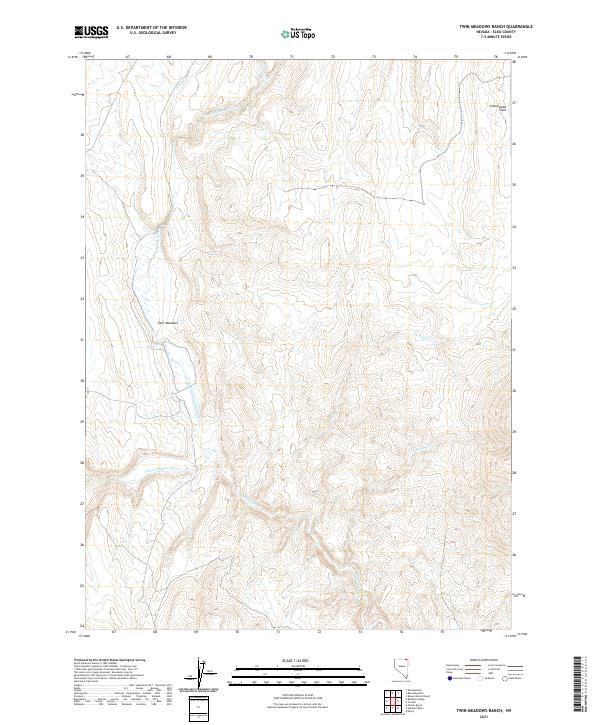 US Topo 7.5-minute map for Twin Meadows Ranch NV