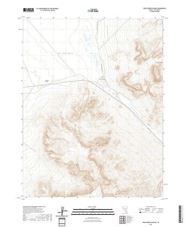 US Topo 7.5-minute map for Twin Springs Slough NV