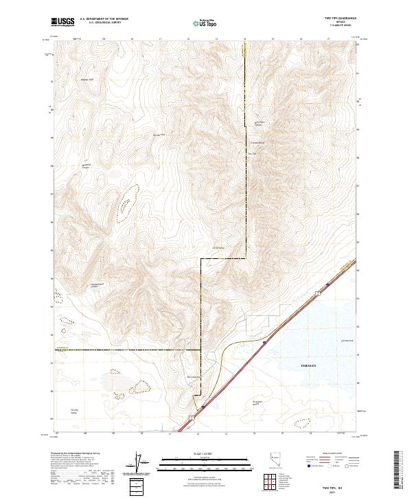 US Topo 7.5-minute map for Two Tips NV