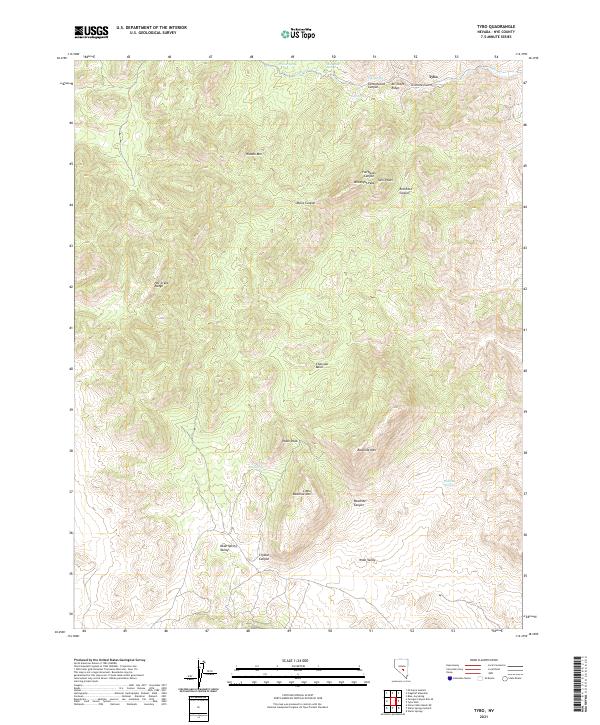 US Topo 7.5-minute map for Tybo NV