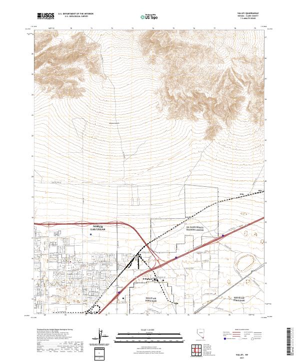 US Topo 7.5-minute map for Valley NV