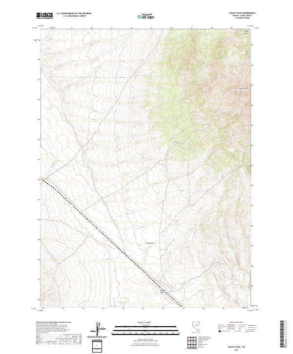 US Topo 7.5-minute map for Valley Pass NV