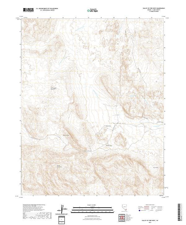 US Topo 7.5-minute map for Valley of Fire West NV