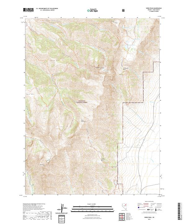 US Topo 7.5-minute map for Verdi Peak NV