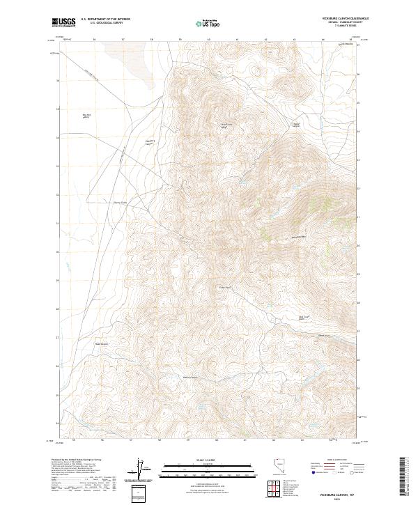 US Topo 7.5-minute map for Vicksburg Canyon NV