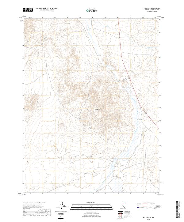 US Topo 7.5-minute map for Vigus Butte NV