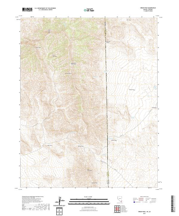 US Topo 7.5-minute map for Virgin Peak NVAZ