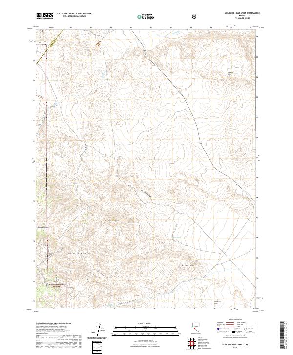 US Topo 7.5-minute map for Volcanic Hills West NV