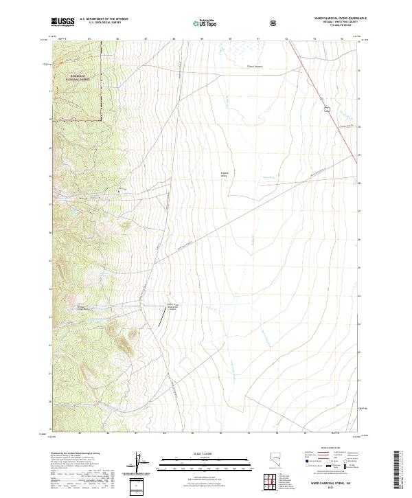 US Topo 7.5-minute map for Ward Charcoal Ovens NV