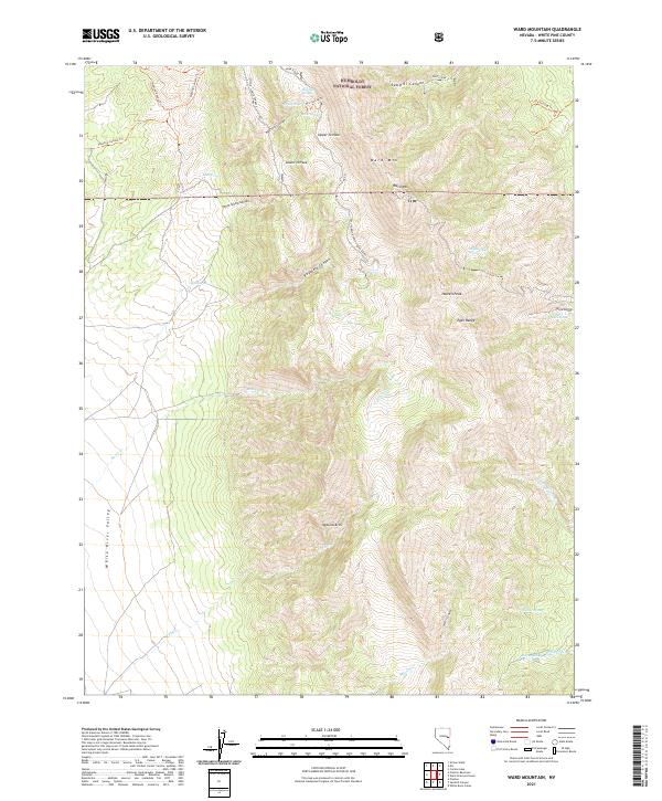 US Topo 7.5-minute map for Ward Mountain NV